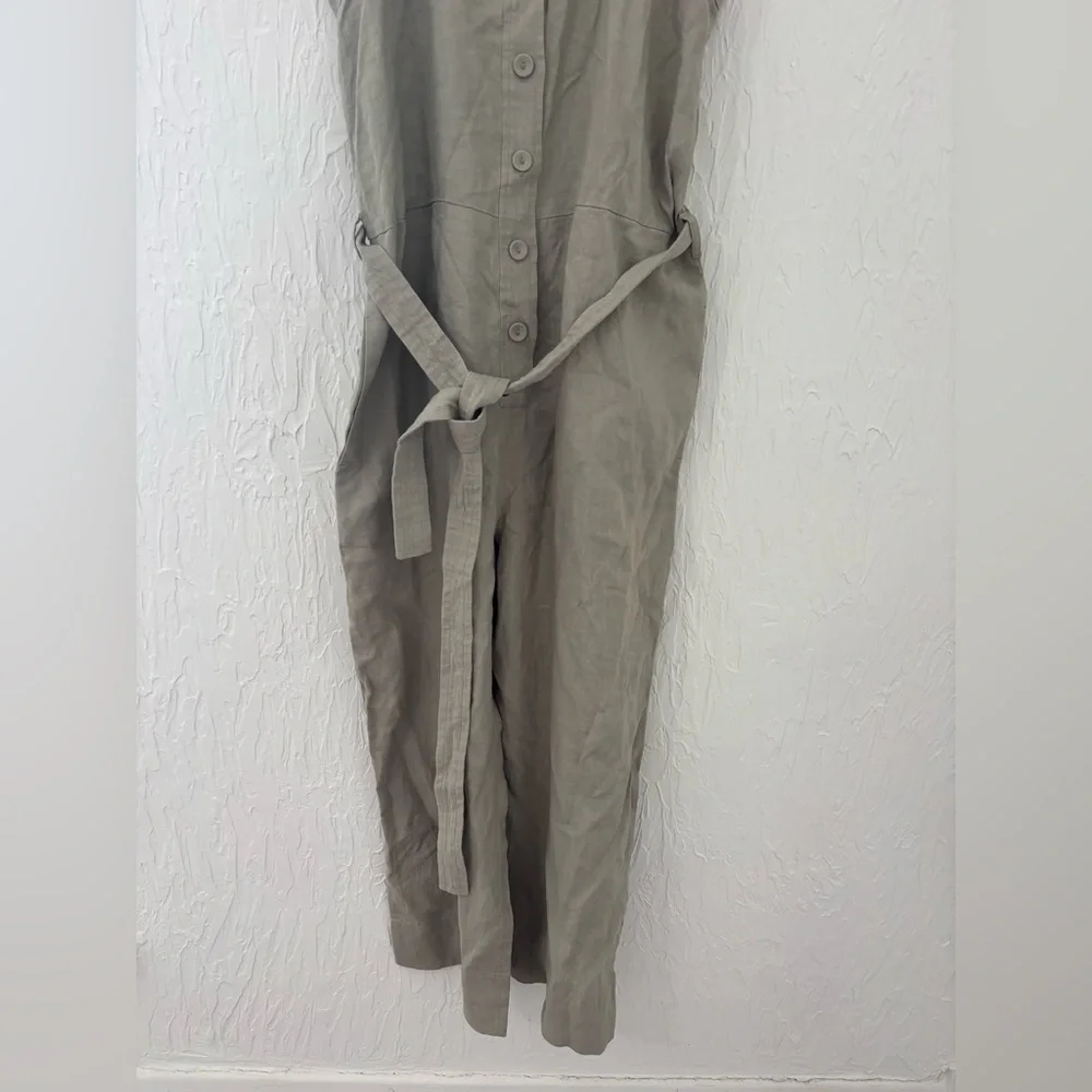 NWT Everlane The Linen Jumpsuit - Sage Green Seagrass Size 10 - Picture 5 of 9